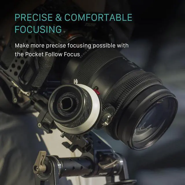 Alt view image 5 of 7 - Pocket Follow Focus | Precise Focus Ring with A/B Stops | Fluid Damping System | 15mm Rod & Rod Holder | Works with Most Cameras & Lenses | Lightweight, Comfortable, and Compact Design (FF-T07)