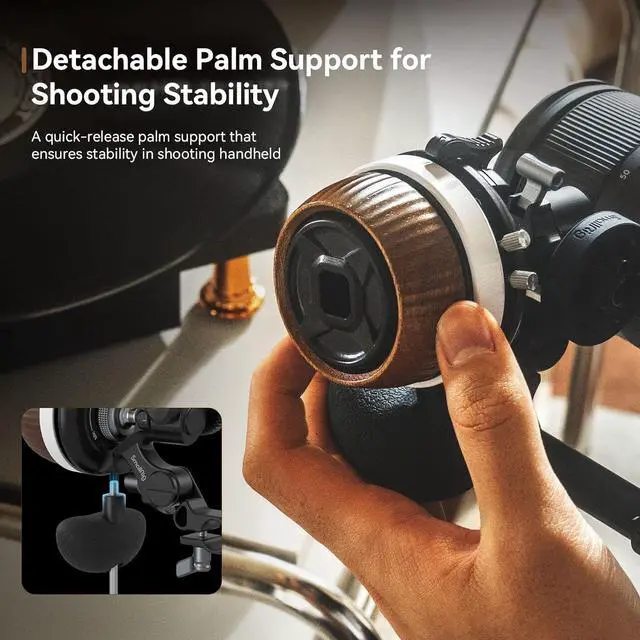 Alt view image 6 of 7 - F60 Follow Focus for DSLR and Mirrorless Camera Lenses, with Non-Damping Design & Forward/Reverse Switch & A/B Stops, Included Lens Gear, Gear Ring, 15mm Rod & Rod Clamp - 3850
