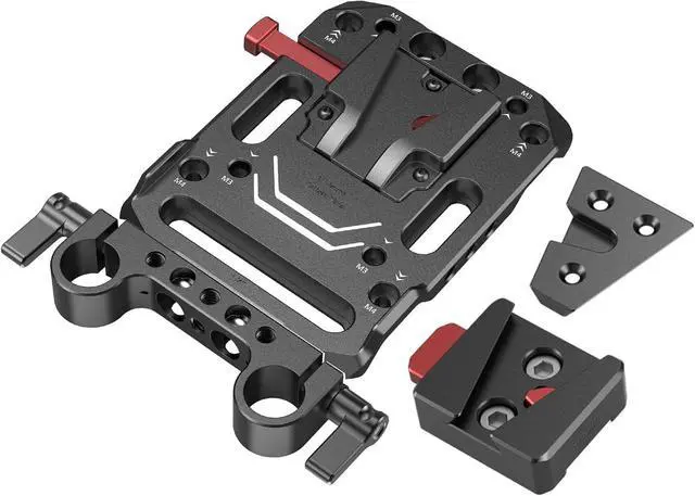 Main image of Battery Plate with V-Lock Mount with Dual 15mm Rod Clamp Kit for Camera Power Supply - 4958