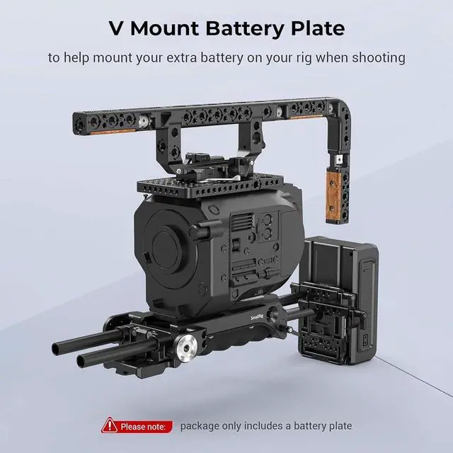 Alt view image 7 of 7 - Battery Plate with V-Lock Mount with Dual 15mm Rod Clamp Kit for Camera Power Supply - 4958