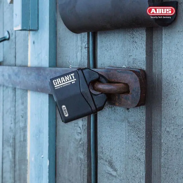 Alt view image 5 of 6 - Granit 37/80 Heavy Duty Hardened Steel Padlock - Closed Shackle Lock with 1/2" Shackle - Corrosion Resistant Outdoor Lock - Made in Germany - Keyed Different