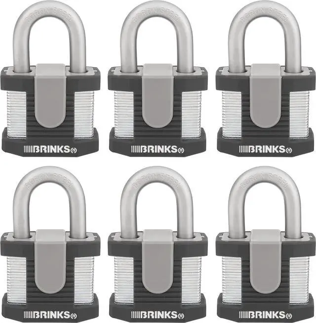 Main image of 50mm Commercial Laminated Steel Keyed Padlock, 6-Pack - Solid Steel Body with Boron Steel Shackle
