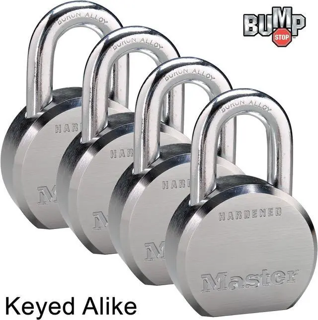 Alt view image 3 of 4 - (4) High Security Pro Series Keyed Alike Padlocks 6230NKA-4 w/BumpStop Technology