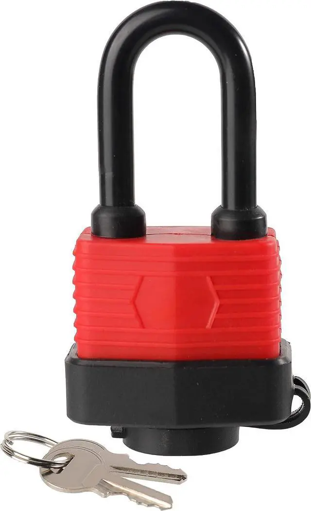 Alt view image 2 of 4 - Heavy Duty Covered Laminated Steel Keyed Padlocks, Keyed Alike Locks, Waterproof Padlock for Outdoor use, 1-9/16 inch Wide Body, Long Shackle-Pack of 20