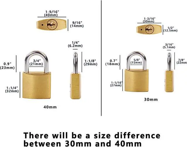 Alt view image 3 of 7 - 16 Pcs 40mm Heavy-Duty Solid Brass Padlocks with Same Keys 24 Pcs, Weather Proof Body 40mm 1-9/16", Anti-Rust & Anti-Cut Shackle, Outdoor Lock Keyed Alike for Gates, Shed, Fence, Gym Locker
