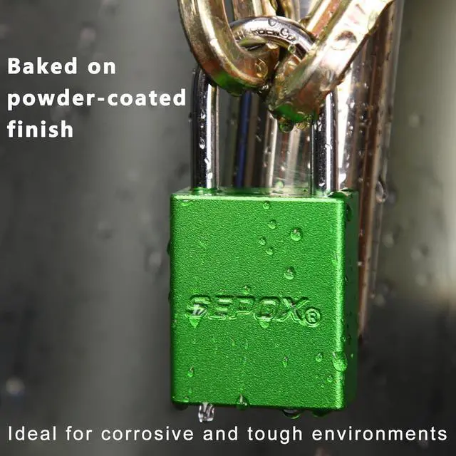 Alt view image 4 of 7 - Outdoor Padlocks - Pack of 24 Pcs Lock Keyed Different 72 Pcs Brass Key, Weatherproof, High-Security Padlocks in Vibrant Green, Long Shackle for Fence, Locker Lock, Yard,Lock-Out