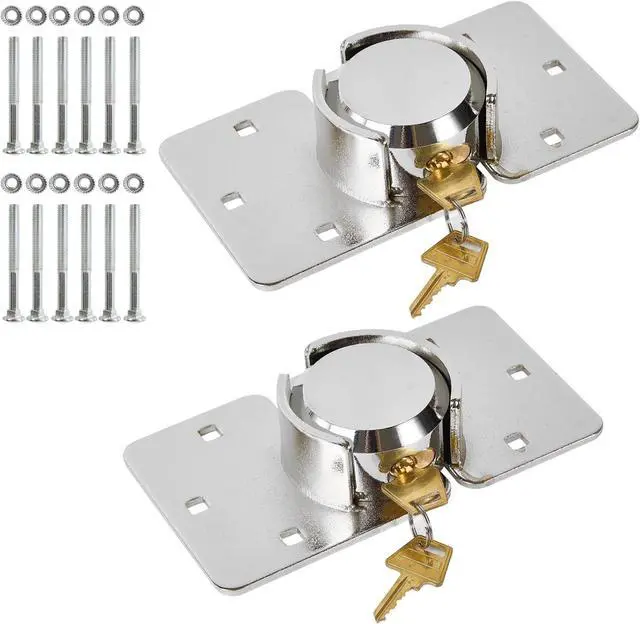 Main image of 2 Pack Van Door Locks Keyed Alike Heavy Duty Puck Lock for Van w/Hasp High Security Hidden Shackle Padlocks Solid Steel Anti Theft Garage Shed Door Locks w/4Keys for Trailer Truck