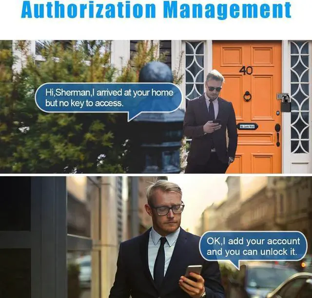 Alt view image 5 of 7 - Heavy Keyed Padlock with Silicone Cover, Phone App/Fingerprint/Key Backup, Waterproof Outdoor Gate Padlock, Group Management, Anti-Bump Padlock for Truck, Gates, School, Office