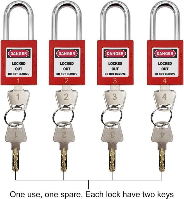 Alt view image 2 of 6 - Tagout Kit Electrical Loto - Clamp-On Circuit Breaker Lockout, Group Lockout Hasps, Lockout Tag, Universal Multi- Pole Breaker with Pocket Bag (Bigger Red Kit)