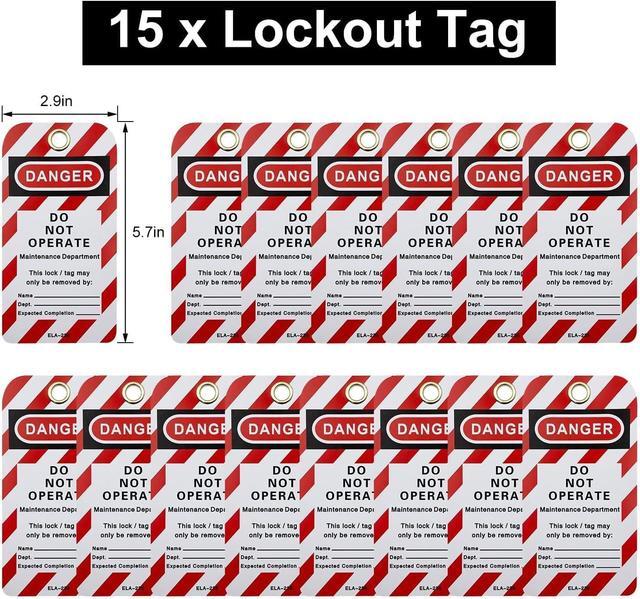 Alt view image 5 of 6 - Tagout Kit Electrical Loto - Clamp-On Circuit Breaker Lockout, Group Lockout Hasps, Lockout Tag, Universal Multi- Pole Breaker with Pocket Bag (Bigger Red Kit)