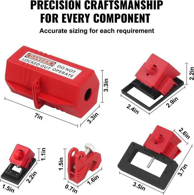 Alt view image 5 of 7 - Electrical Lockout Tagout Kit, 59 PCS Safety Lockout Tagout Station with Padlocks, Hasps, Tags, Ties, Plug Lockout, Circuit Breaker Lockouts, Valve Lockouts, Cable Lockout, Lockout Bag, Box