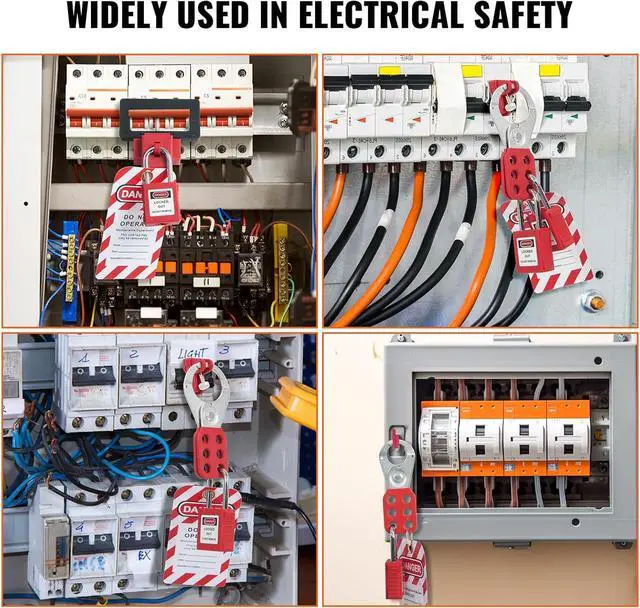 Alt view image 6 of 7 - Electrical Lockout Tagout Kit, 59 PCS Safety Lockout Tagout Station with Padlocks, Hasps, Tags, Ties, Plug Lockout, Circuit Breaker Lockouts, Valve Lockouts, Cable Lockout, Lockout Bag, Box
