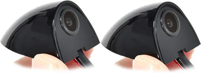 Main image of Side View Camera, EWAY Car Door Tape Mounting Blind Spot Side View Camera for Trailers Pickup SUVs RVs, DC 12V (Pack of 2), Tape Mounting, Mirror/Non-Mirror for Upside Down Flip Image - Black