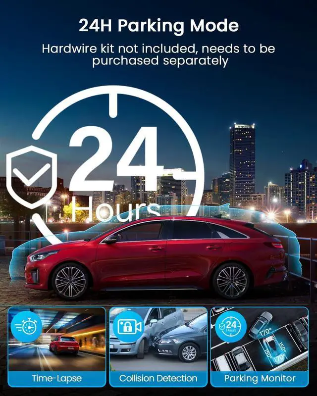 Alt view image 5 of 7 - N5 4 Channel Dash Cam 360° View, 1080P Front and Rear Inside, Left Right Dash Camera for Cars, 8 IR Lamps Night Vision, 5G WiFi & APP Control, G-Sensor, Parking Mode, with a Free 128GB SD Card
