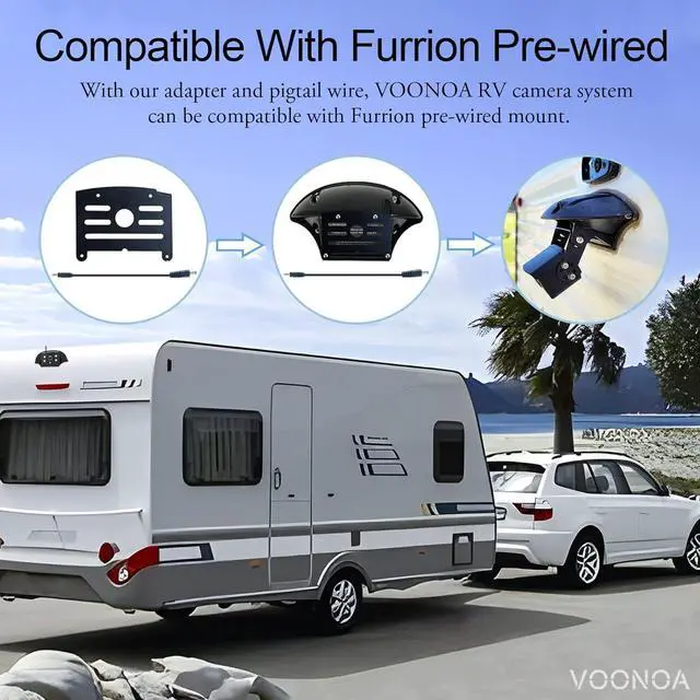 Alt view image 5 of 7 - 1080P Wireless RV Camera System, IP69 Waterproof Night Vision Backup Camera Side Rear View Camera with 7 Inch HD Monitor for RV Truck Trailer Camper