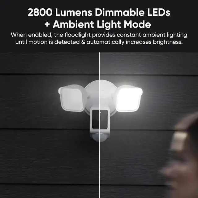 Alt view image 5 of 7 - WYZE Floodlight Camera v2, 2800-Lumen LEDs, 2K HD Outdoor Security Camera, 160° Wide View, Motion Activated Light, 105dB Siren, Color Night Vision, Compatible with Alexa & Google Assistant, Wired