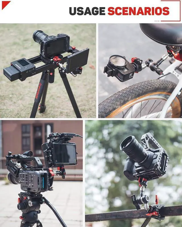 Alt view image 7 of 7 - 11'' Magic Arm, Adjustable Spider Crab Magic Arm with Shoe Mount and 1/4'' & 3/8" Tripod Screw for DSLR Camera Rig/Camcorder/LCD Monitor Video Vlog Rig w/Smartphone etc - MA5-6
