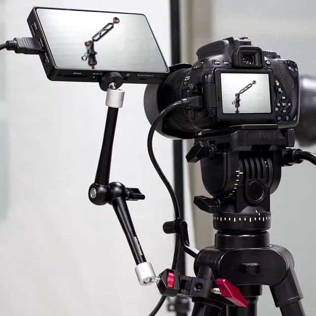 Alt view image 4 of 7 - 11'' Articulating Friction Magic Arm Super Camera Clamp Mount Cell Phone Holder Action Camera Adapter Kit for DSLR Camera LCD Monitor Vlog Rig Video LED Light Microphone Cage Camcorder Projector