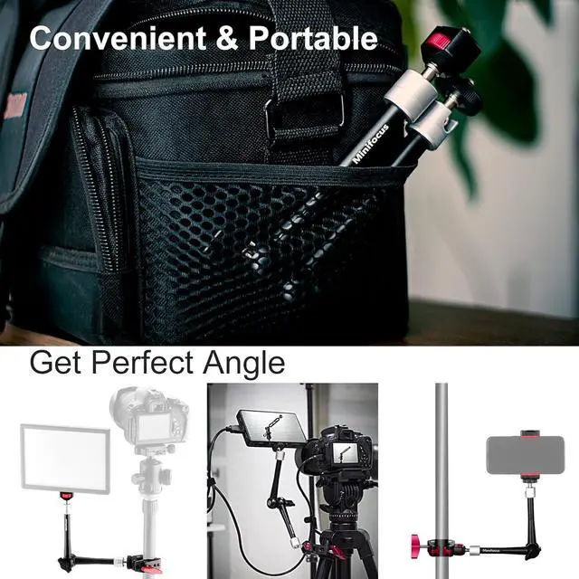 Alt view image 7 of 7 - 11'' Articulating Friction Magic Arm Super Camera Clamp Mount Cell Phone Holder Action Camera Adapter Kit for DSLR Camera LCD Monitor Vlog Rig Video LED Light Microphone Cage Camcorder Projector