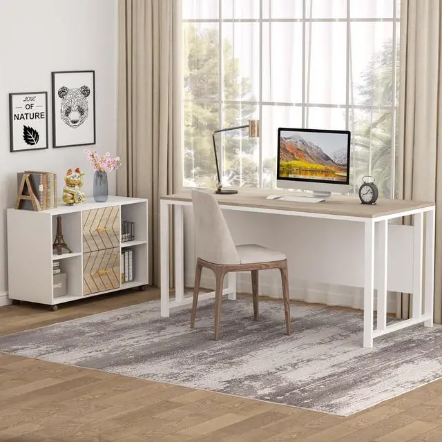 Alt view image 4 of 7 - 2 Drawer File Cabinet, Large Mobile Lateral Filing Cabinet for Letter Size, Printer Stand with Storage Shelves and Rolling Wheels for Home Office (White)