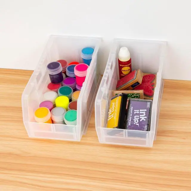 Alt view image 3 of 7 - 30230 AkroBins Plastic Storage Bins, Space-Saving Stackable Bins for Garage, Pantry, Craft Organization, 11-Inch x 5-Inch x 5-Inch, Clear, 12-Pack