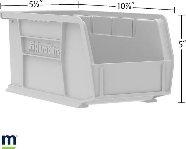 Alt view image 5 of 7 - 30230 AkroBins Plastic Storage Bins, Space-Saving Stackable Bins for Garage, Pantry, Craft Organization, 11-Inch x 5-Inch x 5-Inch, Clear, 12-Pack