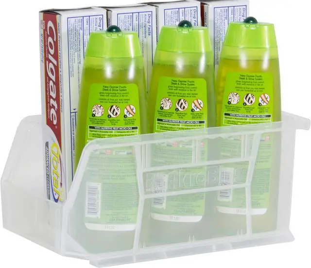 Alt view image 4 of 7 - 30230 AkroBins Plastic Storage Bins, Space-Saving Stackable Bins for Garage, Pantry, Craft Organization, 11-Inch x 5-Inch x 5-Inch, Clear, 12-Pack