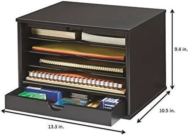 Alt view image 3 of 7 - Victor Wood Midnight Black Collection, 4-Shelf Desktop Organizer, Black, (4720-5)