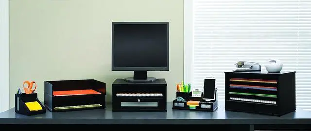 Alt view image 2 of 7 - Victor Wood Midnight Black Collection, 4-Shelf Desktop Organizer, Black, (4720-5)