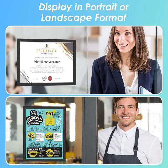 Alt view image 2 of 7 - Wall Mount Sign Holder 8.5 x 11, Self Adhesive Magnetic Display Picture Frames with Strong Magentic Border and Clear PVC, Document Poster Paper Wall Sign Holder for Home Office Store, 24 Pack