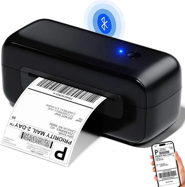 Main image of Bluetooth Thermal Label Printer - 4x6 Shipping Label Printer for Small Business, Packages, Office, Organization - Thermal Printer Compatible with , Ebay, Shopify, Etsy, USPS, FedEx, DHL