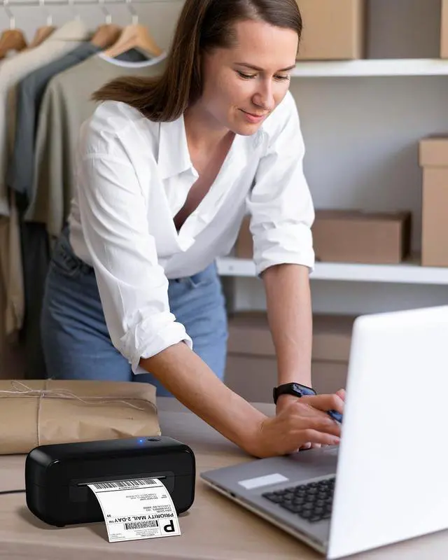 Alt view image 6 of 6 - Bluetooth Thermal Label Printer - 4x6 Shipping Label Printer for Small Business, Packages, Office, Organization - Thermal Printer Compatible with , Ebay, Shopify, Etsy, USPS, FedEx, DHL