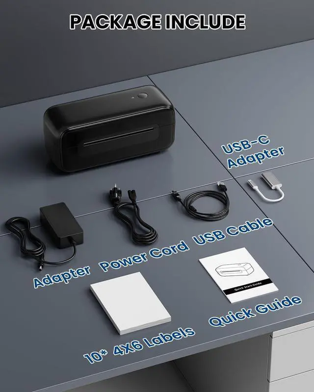 Alt view image 5 of 6 - Bluetooth Thermal Label Printer - 4x6 Shipping Label Printer for Small Business, Packages, Office, Organization - Thermal Printer Compatible with , Ebay, Shopify, Etsy, USPS, FedEx, DHL