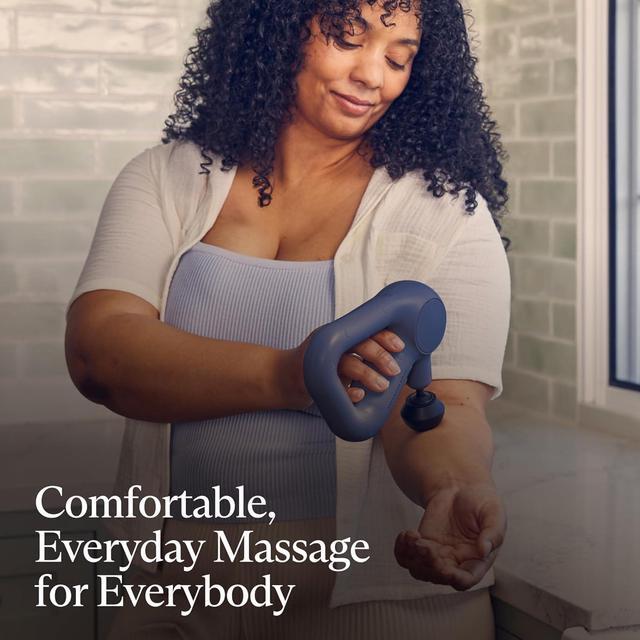 Alt view image 2 of 6 - Relief Handheld Percussion Massage Gun - Easy-to-Use, Comfortable & Light Personal Massager for Every Day Pain Relief Massage Therapy in Neck, Back, Leg, Shoulder and Body (Navy)