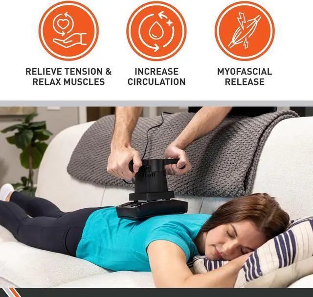 Alt view image 4 of 7 - Body Sport Therapeutic Dual Speed Professional Vibrating Massager for Pain & Aching Muscle Relief  High-Powered, Effective, Chiropractic Myofascial Release Tool