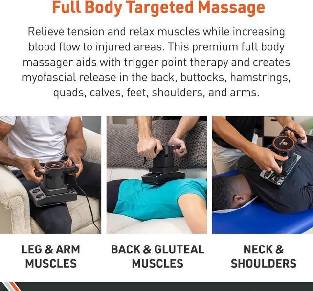 Alt view image 5 of 7 - Body Sport Therapeutic Dual Speed Professional Vibrating Massager for Pain & Aching Muscle Relief  High-Powered, Effective, Chiropractic Myofascial Release Tool