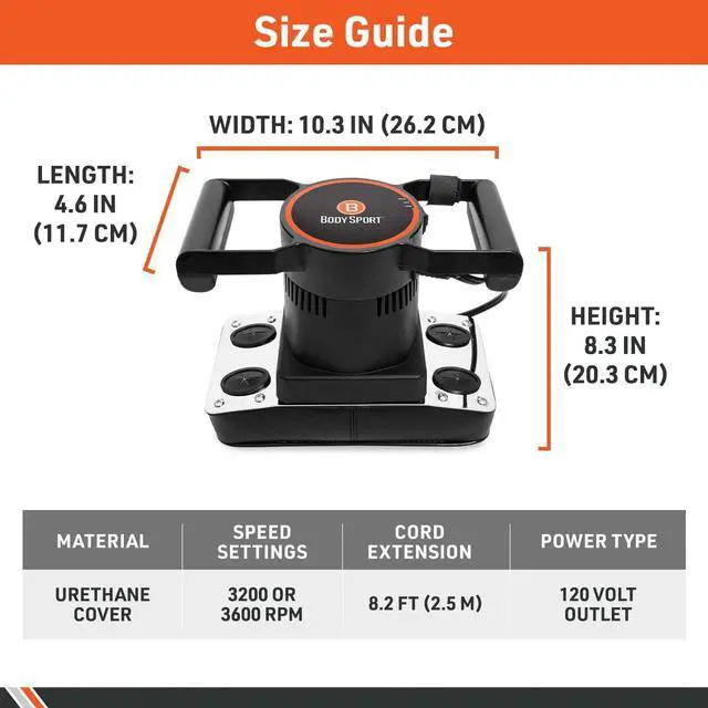 Alt view image 6 of 7 - Body Sport Therapeutic Dual Speed Professional Vibrating Massager for Pain & Aching Muscle Relief  High-Powered, Effective, Chiropractic Myofascial Release Tool