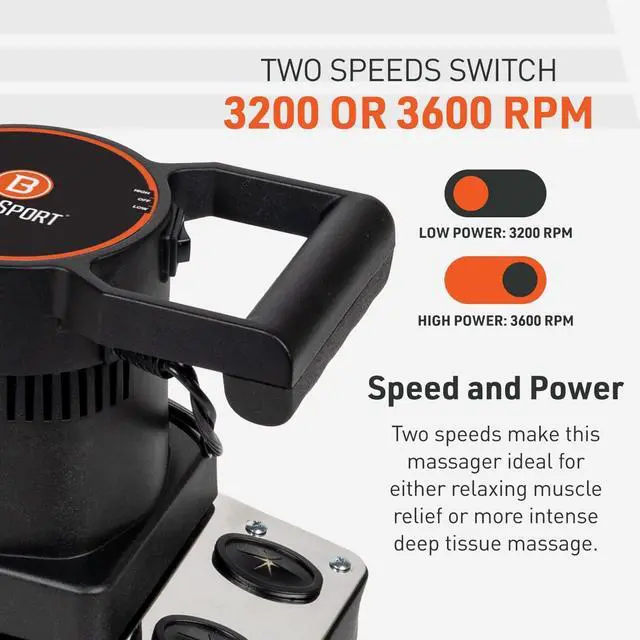 Alt view image 7 of 7 - Body Sport Therapeutic Dual Speed Professional Vibrating Massager for Pain & Aching Muscle Relief  High-Powered, Effective, Chiropractic Myofascial Release Tool