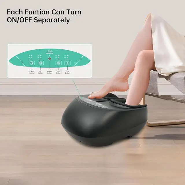 Alt view image 5 of 7 - Foot Massager with Heat, FSA/HSA Eligible, Remote Control, Shiatsu Heated Foot Massager Machine with Deep Kneading, Rolling, Compression, Vibration, Size 13