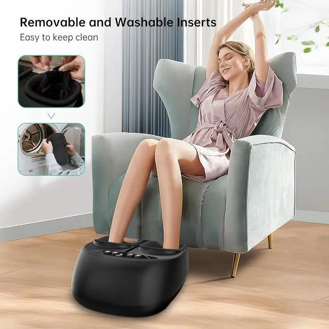 Alt view image 6 of 7 - Foot Massager with Heat, FSA/HSA Eligible, Remote Control, Shiatsu Heated Foot Massager Machine with Deep Kneading, Rolling, Compression, Vibration, Size 13
