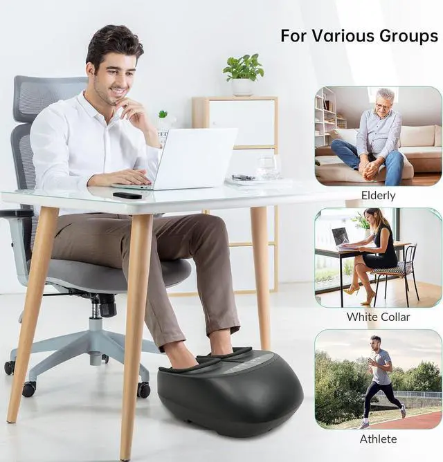 Alt view image 7 of 7 - Foot Massager with Heat, FSA/HSA Eligible, Remote Control, Shiatsu Heated Foot Massager Machine with Deep Kneading, Rolling, Compression, Vibration, Size 13