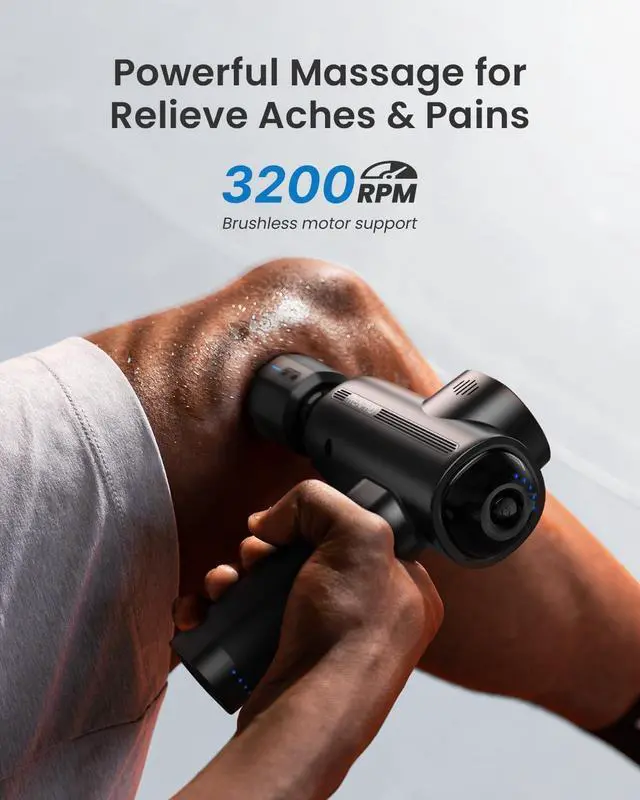 Alt view image 5 of 7 - Thermacool Massage Gun Deep Tissue with Heat and Cold Head, Handheld Muscle Massager with Carry Case, Body Masajeador for Men Women Athletes, Active