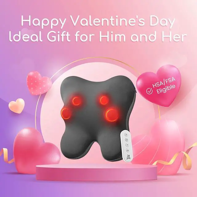 Alt view image 2 of 7 - AND BRAD Back Massager with Heat and Remote, EZBack Plus Neck Massager for Pain Relief Deep Tissue, Electric Shiatsu 3D Kneading Massage Pillow with 3 Level for Neck, Back, Shoulders, Ideal Gifts