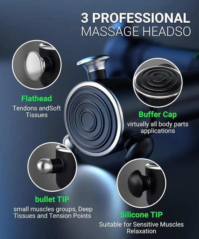 Alt view image 3 of 7 - R1 Deep Tissue Vibrating Muscle Massager - Therapy Back Massager for All Body Relief - Muscle Pain Relief and Fascial Binding - Trigger Point Therapy Massage Tool - Gifts for him