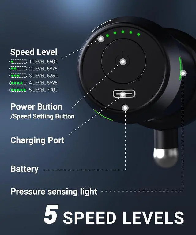 Alt view image 6 of 7 - R1 Deep Tissue Vibrating Muscle Massager - Therapy Back Massager for All Body Relief - Muscle Pain Relief and Fascial Binding - Trigger Point Therapy Massage Tool - Gifts for him