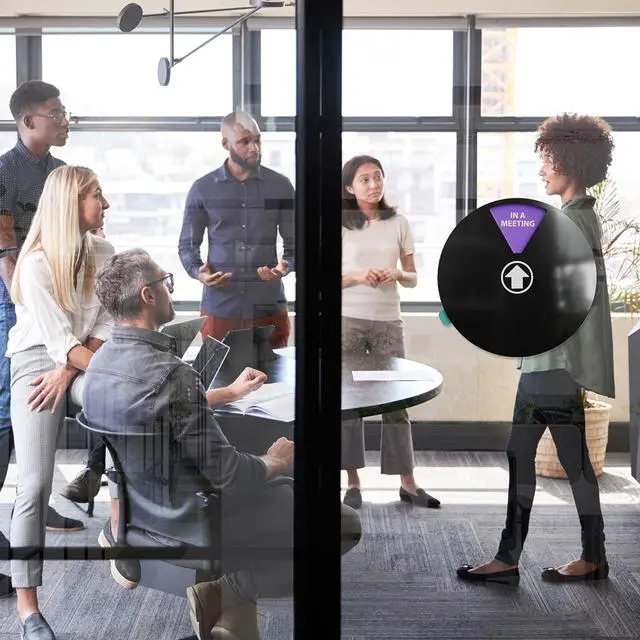 Alt view image 5 of 6 - Office Door Signs, Office Essentials -10 Pack - Rotating Status Door Sign - Do not Disturb, Out of Office, In a Meeting, Back Soon, Working Remotely, Welcome Come In - Dual Mounted Fit For Door,