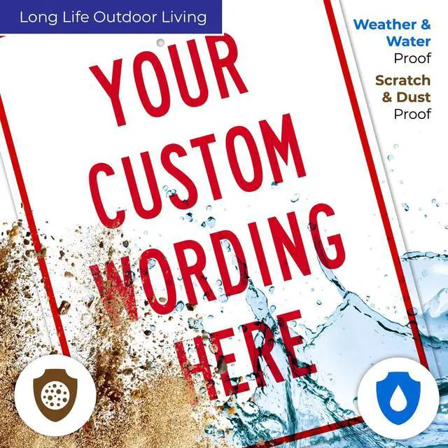 Alt view image 5 of 7 - Sigo Signs, Custom Sign, Personalized Metal Signs, Customize for Office, Business, Workplace, Office, Home, Airbnb, Delivery Signs, 18x24 Inches Yellow, Rust Free .063 Aluminum, Made in USA