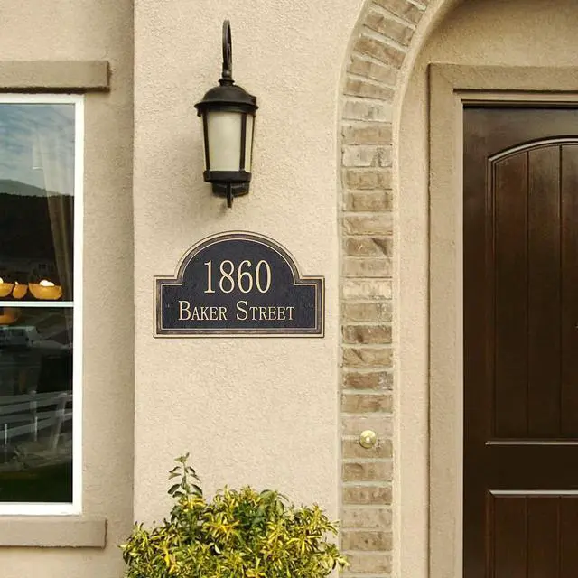 Alt view image 3 of 7 - Handcrafted Carving Sign - Large House Number - Vintage Address Plaque - 16" x 10" - Personalized Address Plaquer for Yard Sign, Enterprise, Office, 911 Visibility Signage (Styles 7)