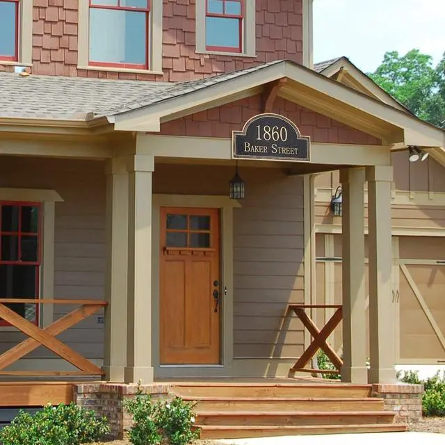 Alt view image 4 of 7 - Handcrafted Carving Sign - Large House Number - Vintage Address Plaque - 16" x 10" - Personalized Address Plaquer for Yard Sign, Enterprise, Office, 911 Visibility Signage (Styles 7)