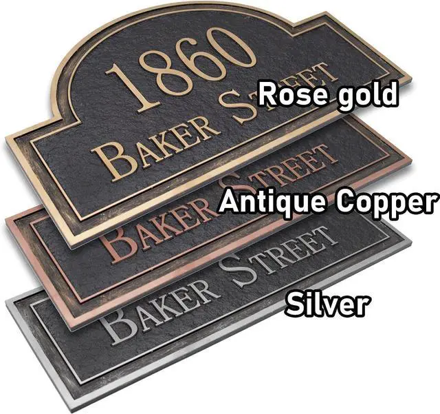 Alt view image 2 of 7 - Handcrafted Carving Sign - Large House Number - Vintage Address Plaque - 16" x 10" - Personalized Address Plaquer for Yard Sign, Enterprise, Office, 911 Visibility Signage (Styles 7)